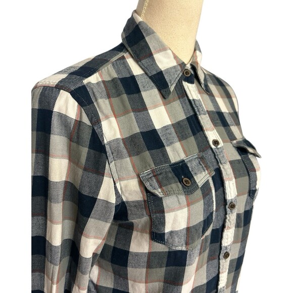 Abercrombie & Fitch Women's Check Plaid Button Up Long Sleeves Western Sz S - Picture 3 of 8